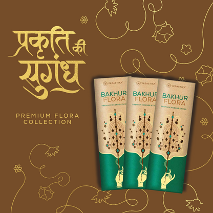 Vedastika Bakhur Flora Premium Incense Sticks, Natural, Hand-Rolled with Honey