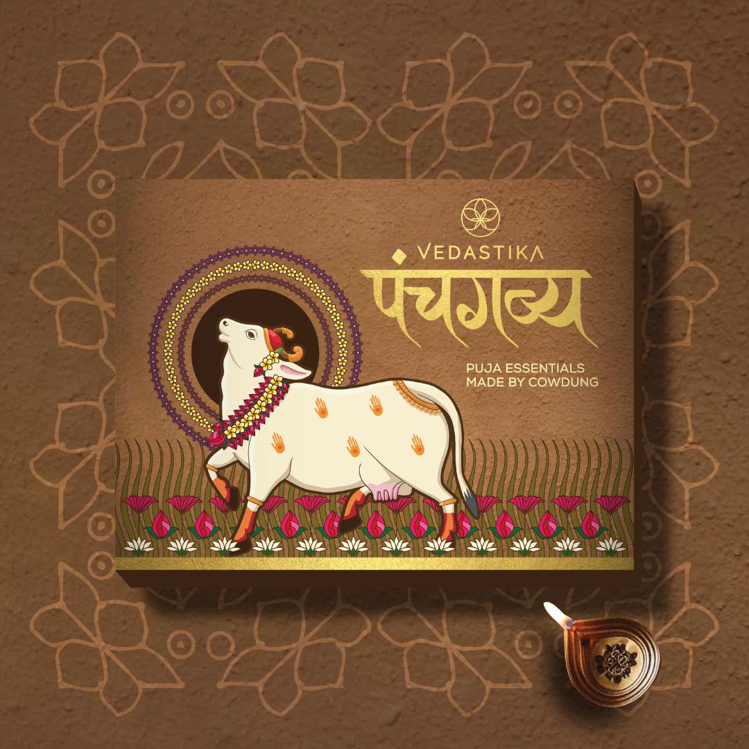 Vedastika Punchgavya Monthly Pack | 100% Organic Pooja Essential 5 Sacred Cow Products | Traditional Vedic Formulation | Natural & Eco-Friendly | Premium Spiritual Product