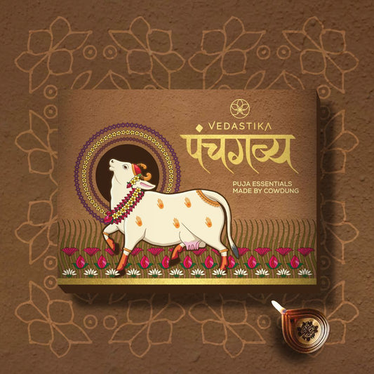 Vedastika Punchgavya Monthly Pack | 100% Organic Pooja Essential 5 Sacred Cow Products | Traditional Vedic Formulation | Natural & Eco-Friendly | Premium Spiritual Product