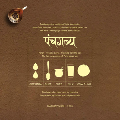Vedastika Punchgavya Monthly Pack | 100% Organic Pooja Essential 5 Sacred Cow Products | Traditional Vedic Formulation | Natural & Eco-Friendly | Premium Spiritual Product