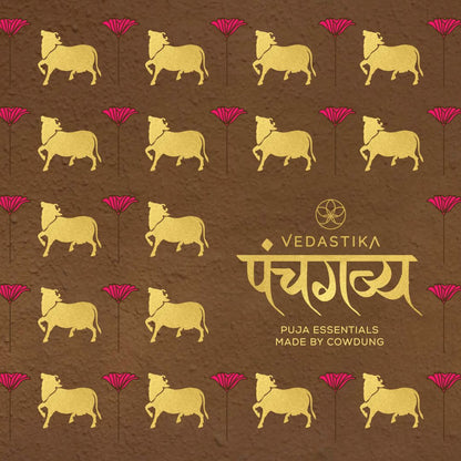 Vedastika Punchgavya Monthly Pack | 100% Organic Pooja Essential 5 Sacred Cow Products | Traditional Vedic Formulation | Natural & Eco-Friendly | Premium Spiritual Product