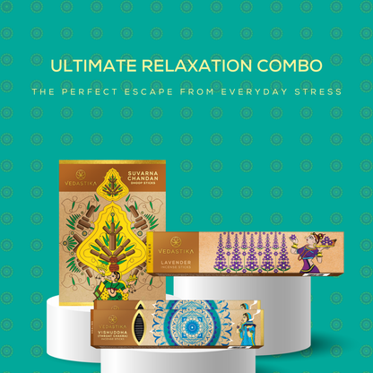 Ultimate Relaxation Trio: Lavender, Suvarna Chandan, Vishudha for Stress Relief